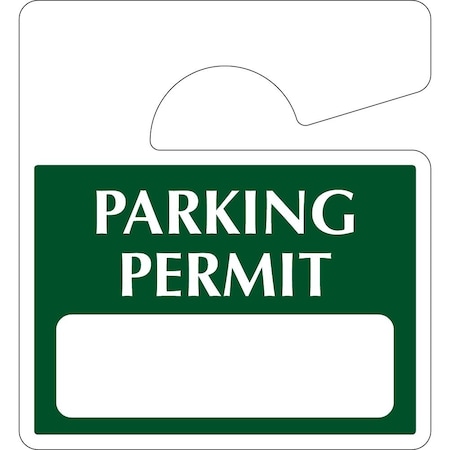 Lustre-Cal Laminated Hanging Parking Permit Green 3in x 2.75in 30mil Plastic 1 Blank No Pad, 50PK 253813301G0000